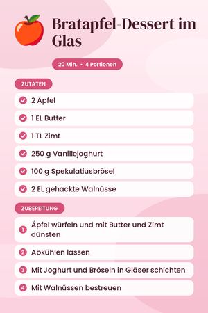 Bratapfel-Dessert im Glas
