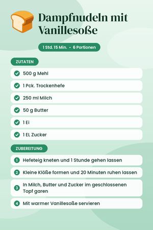 Dampfnudeln mit Vanillesoße
