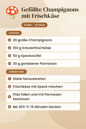 Gefüllte Champignons mit Frischkäse