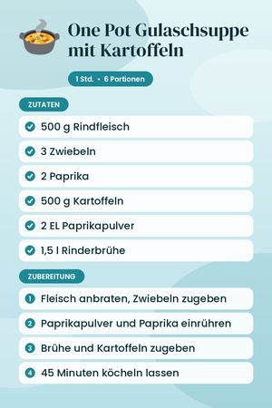 One Pot Gulaschsuppe mit Kartoffeln