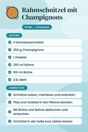Rahmschnitzel mit Champignons