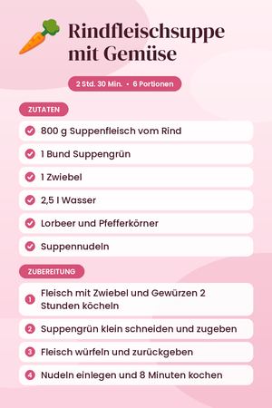 Rindfleischsuppe mit Gemüse