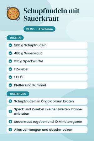 Schupfnudeln mit Sauerkraut