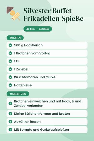 Silvester Buffet Frikadellen-Spieße
