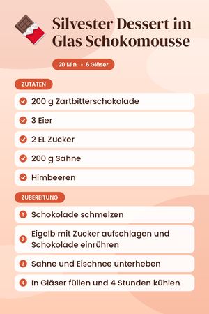 Silvester Dessert im Glas Schokomousse