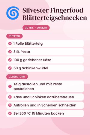 Silvester Fingerfood Blätterteigschnecken