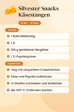 Silvester Snacks Käsestangen