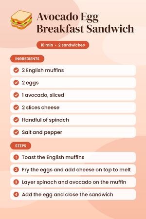 Avocado Egg Breakfast Sandwich