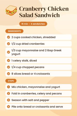 Cranberry Chicken Salad Sandwich