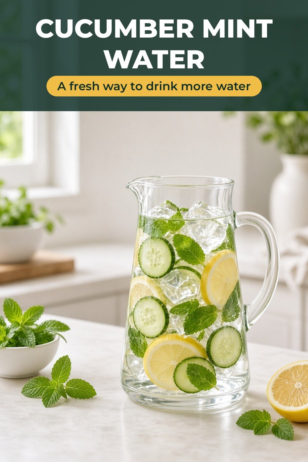 Cucumber Mint Water: recipe card with ingredients and steps