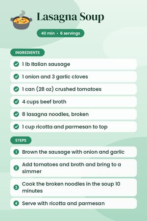 Lasagna Soup