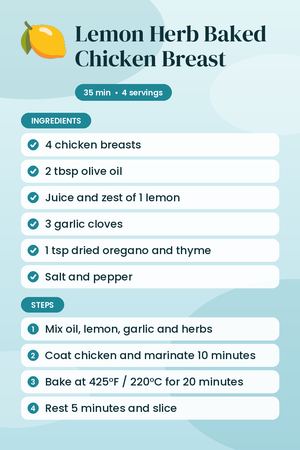 Lemon Herb Baked Chicken Breast