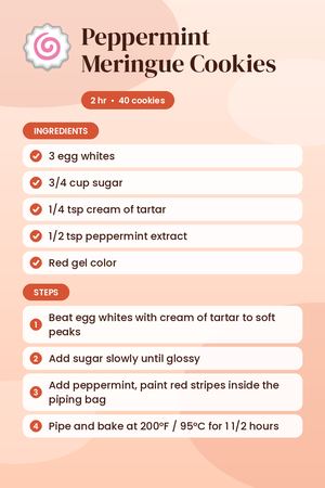 Peppermint Meringue Cookies